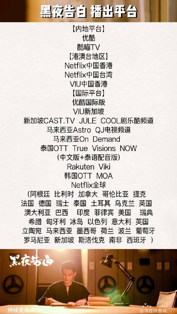 王鹤棣黑夜告白8月17韩国播出了，不愧是海内外大爆生！出海实绩杠杠的！悬疑剧海外