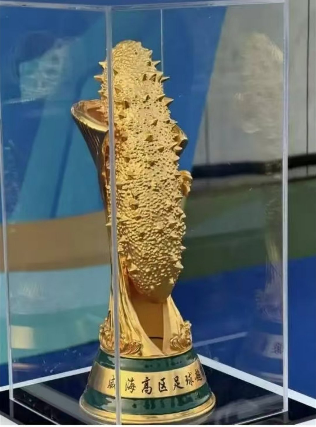 搞笑内涵图 惊艳！这个冠军奖杯设计者还是很懂足球的！海参吃多了容易射偏 