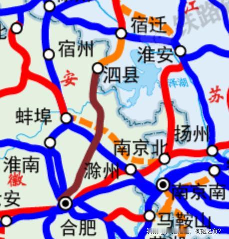 苏皖高铁博弈！宁宿被宁淮挤死，合宿青绕开南京，江苏怒推宁滁蚌截胡！
江苏原本规划