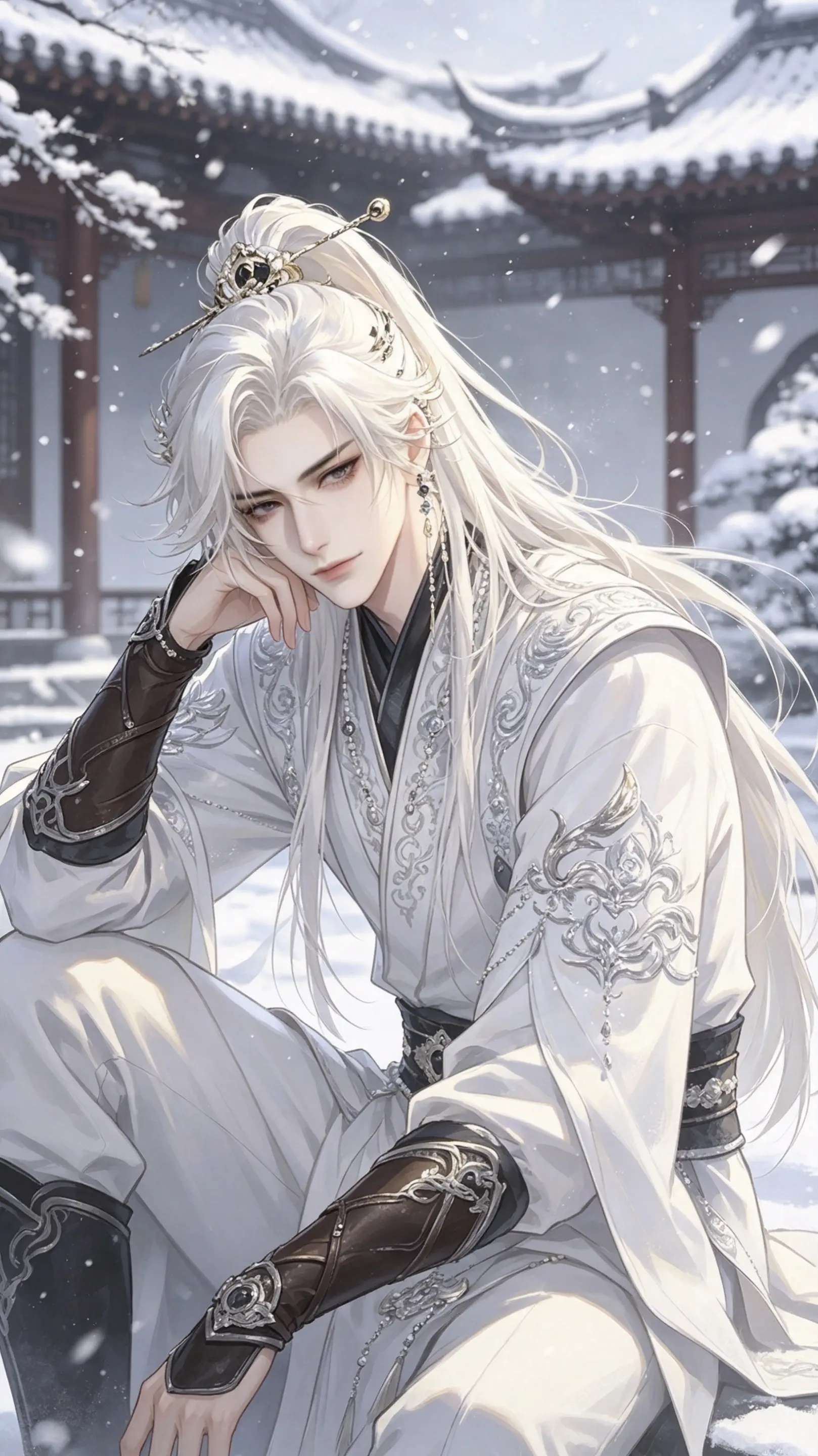 AI去水印写真集 ai创作 清冷古风男神 古风美男