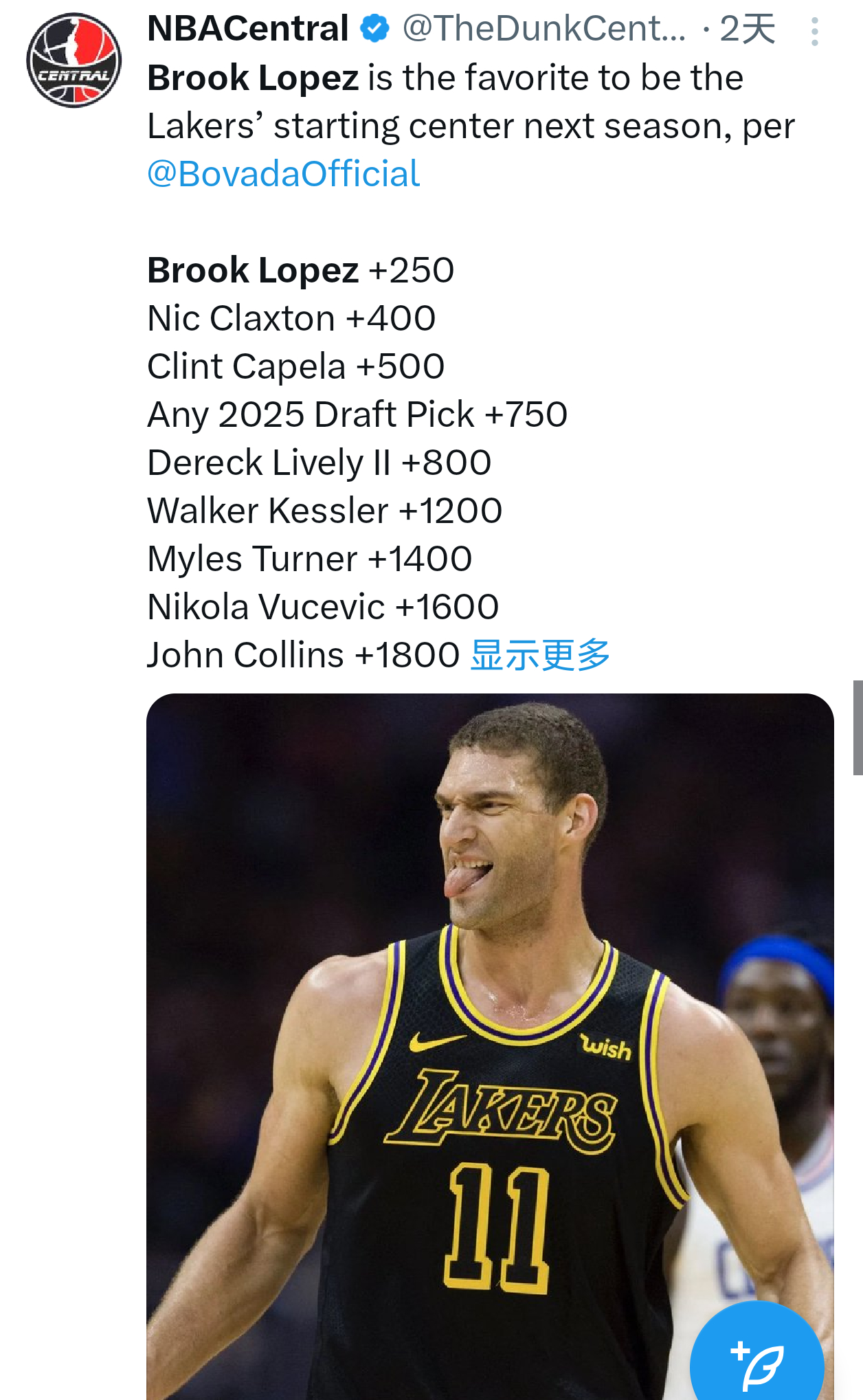 洛佩斯如果是底薪的话湖人还真可以争取一下nba ​​​