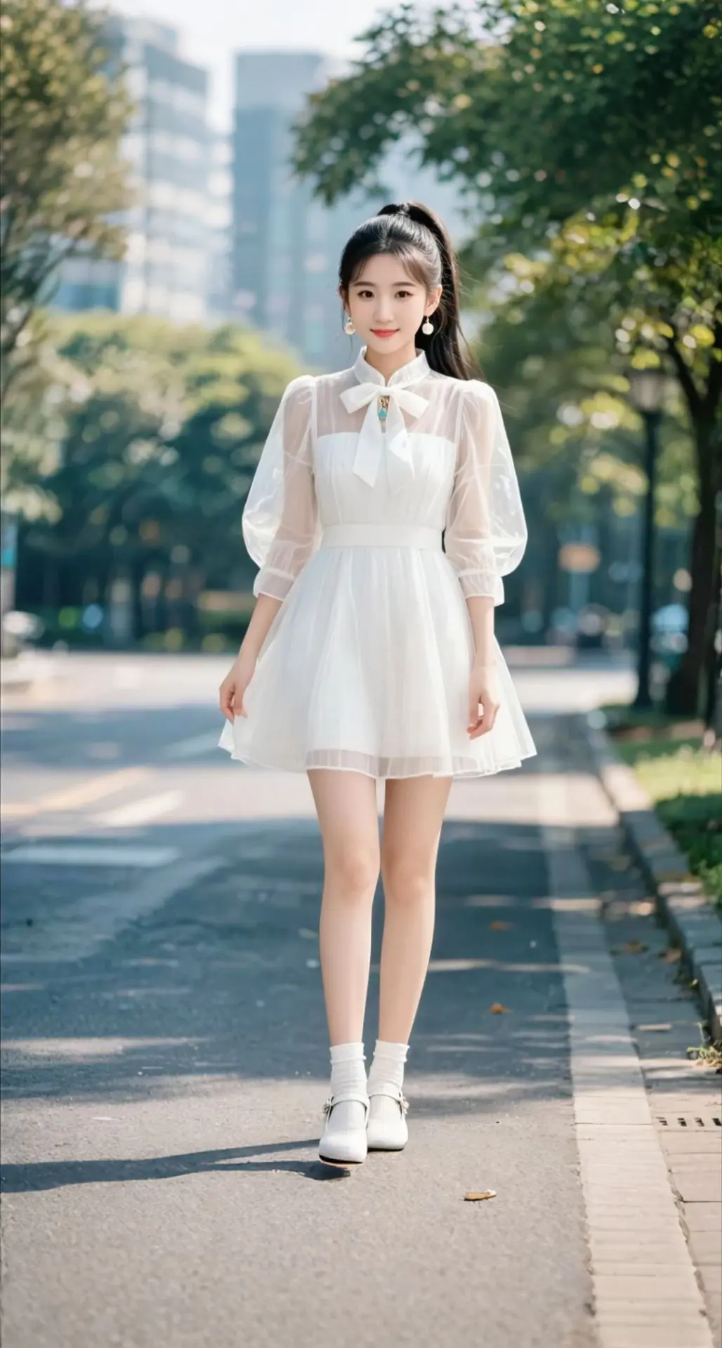 AI扩图 AI户外甜美大片
