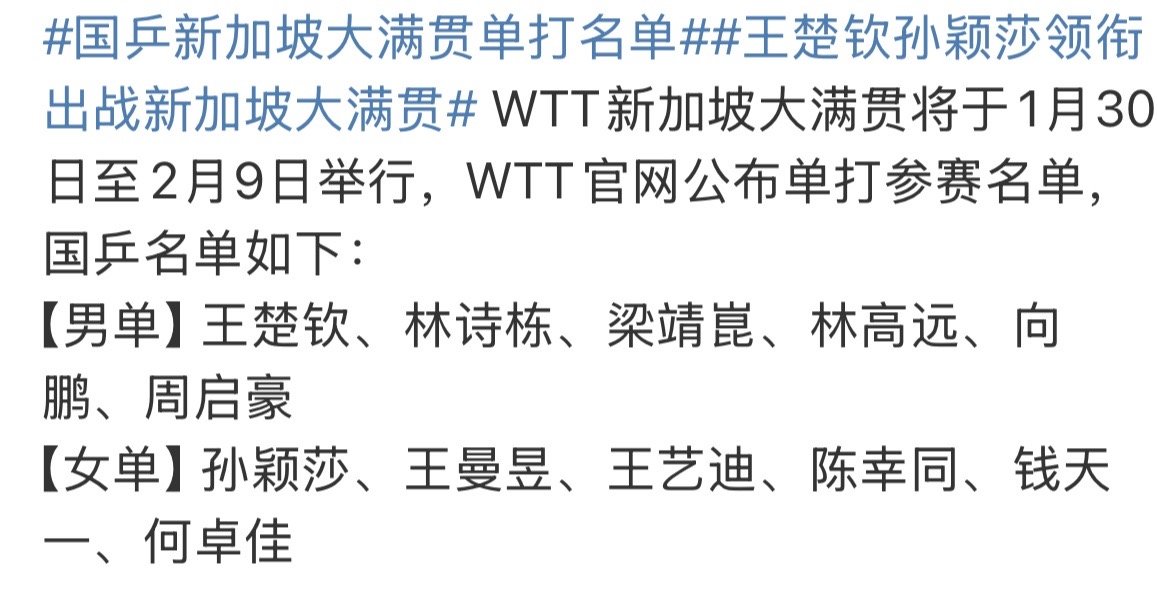2025wtt新加坡大满贯 ？饭震动呢 