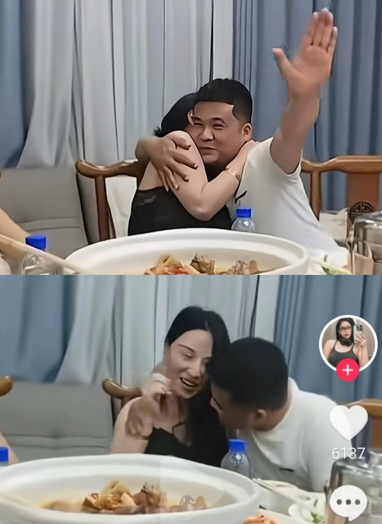 看着大哥高兴的样子，

家花果然没有野花香呀，

看桌子上，也没喝酒呀，咋就敞开