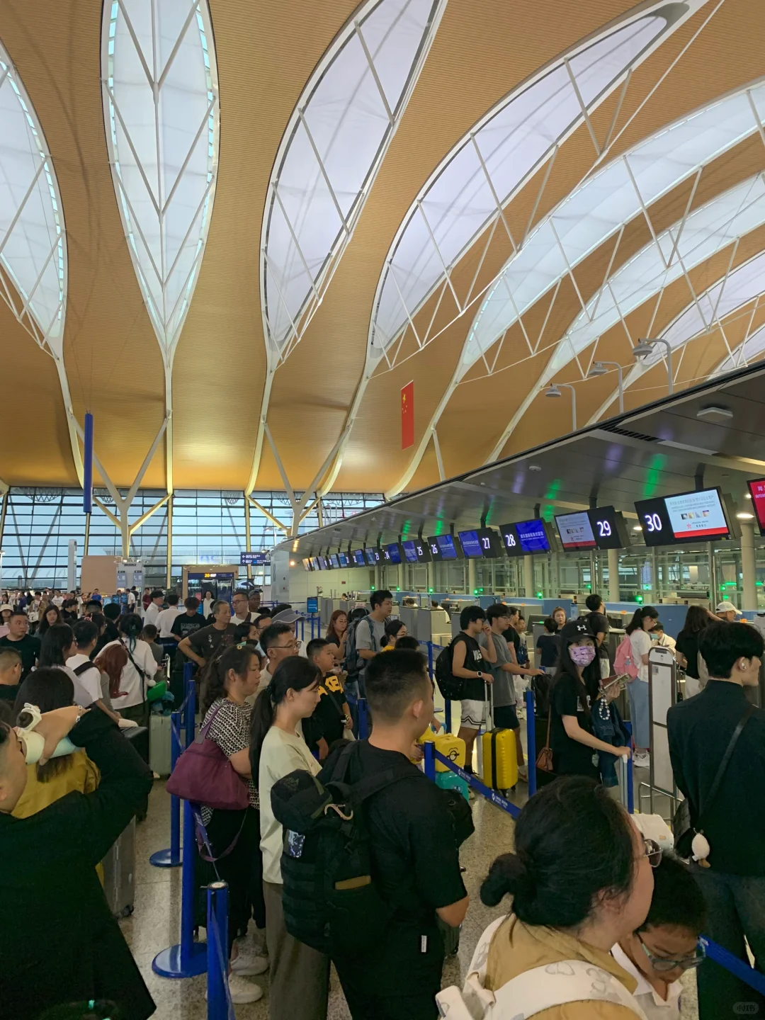 早上五点的机场✈️这人流？？？