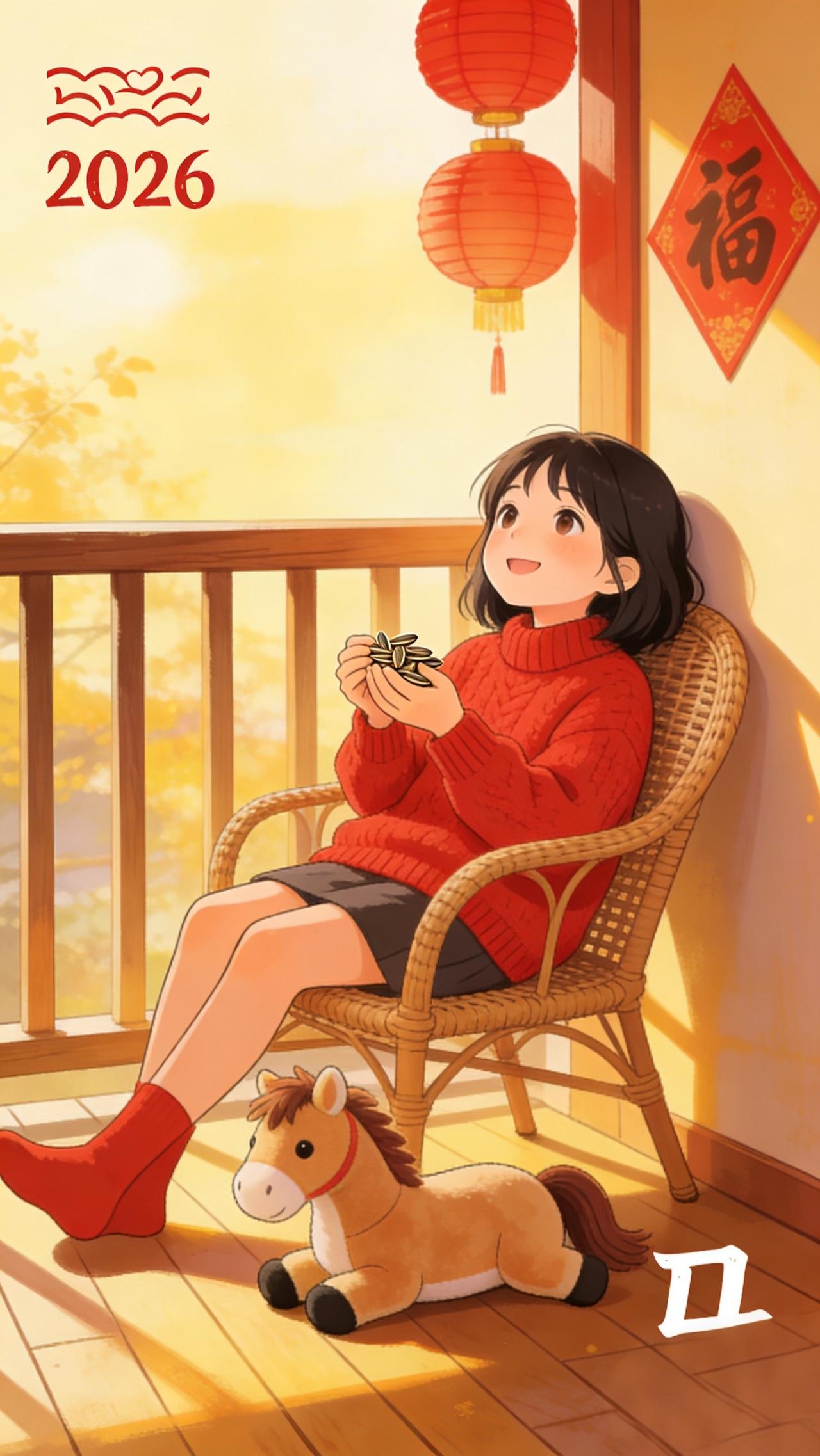 偷得浮生半日闲，晒着暖阳嗑着瓜，新年的快乐，就是这么简单纯粹。