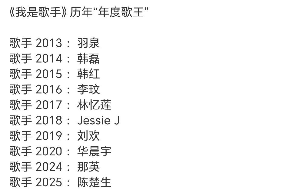 陈楚生获得歌王出现了很多不好的声音，试问歌手十季了，从头数一数，哪个歌王没挨过骂