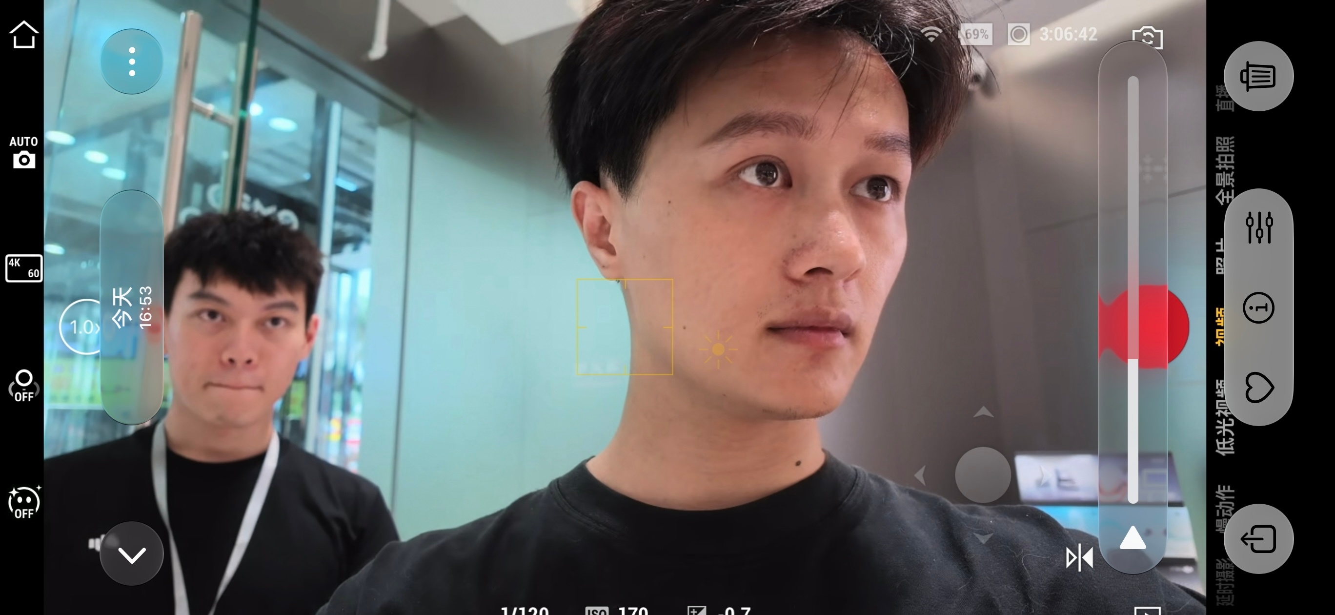 试了一下试了一下大疆刚上市的 pocket 4P, 效果确实是好呀，然后再用苹果