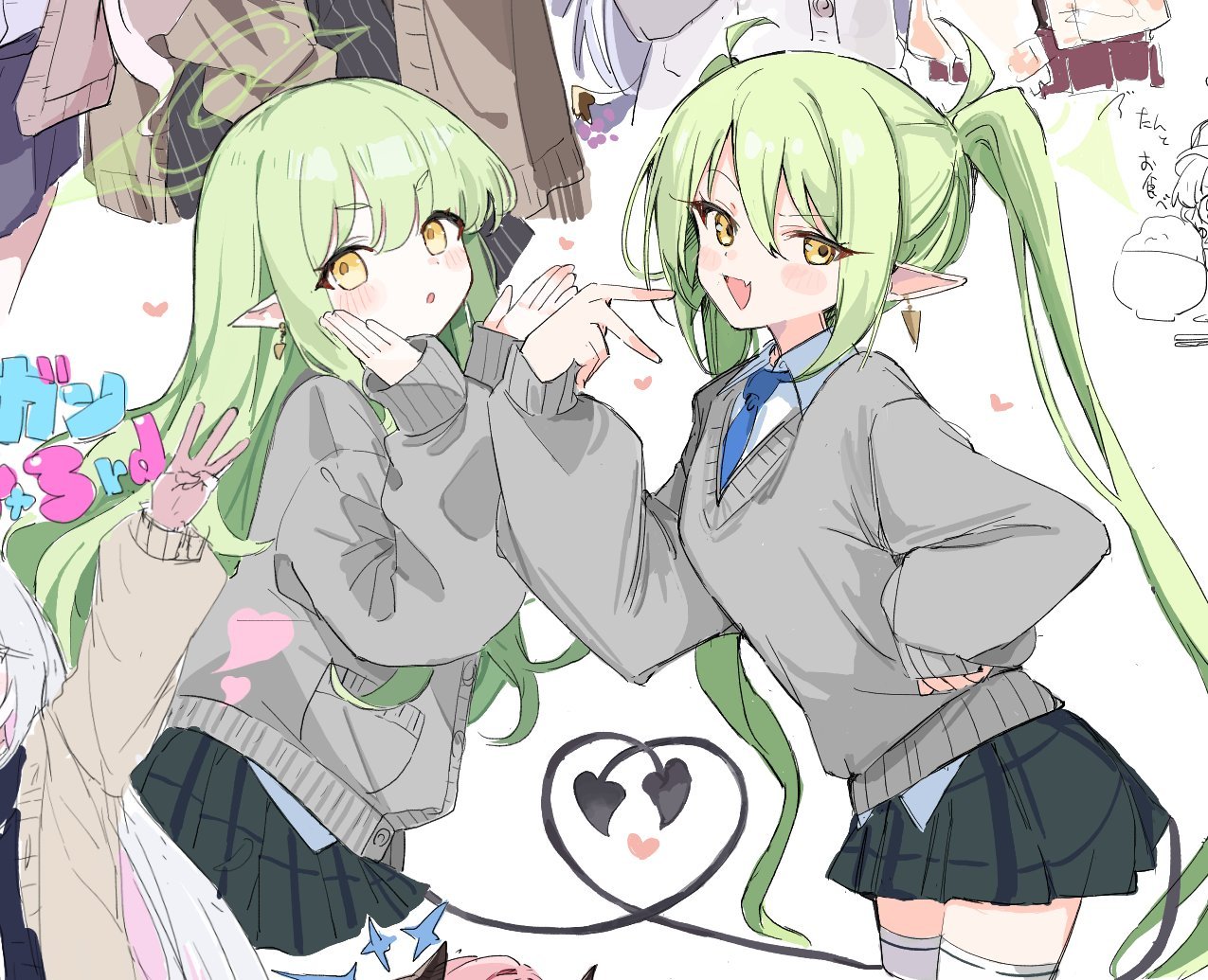 一对小恶魔姐妹，可爱直接翻倍画师：mimmi_sak 