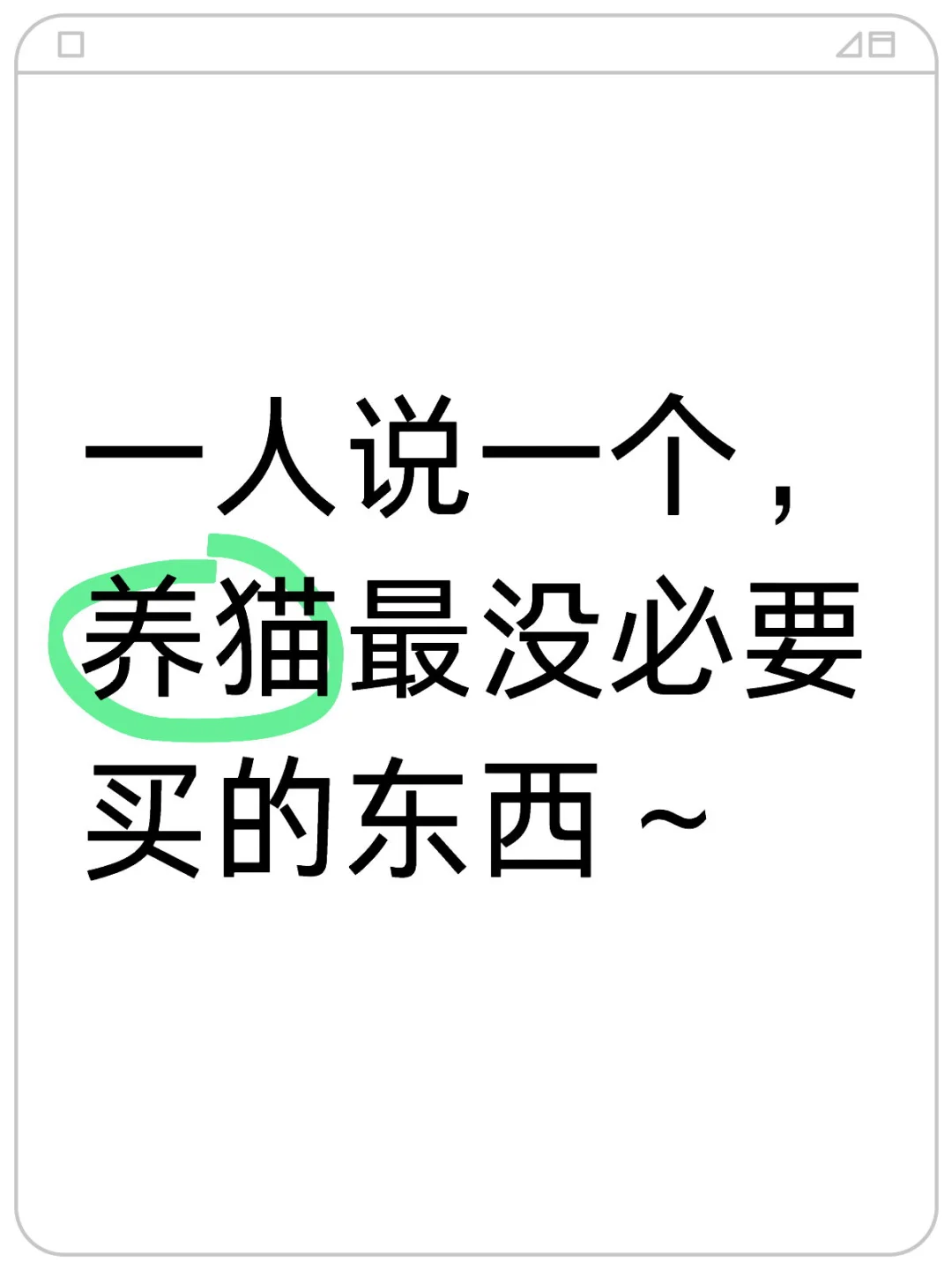 一人说一个，养猫最没必要买的东西～