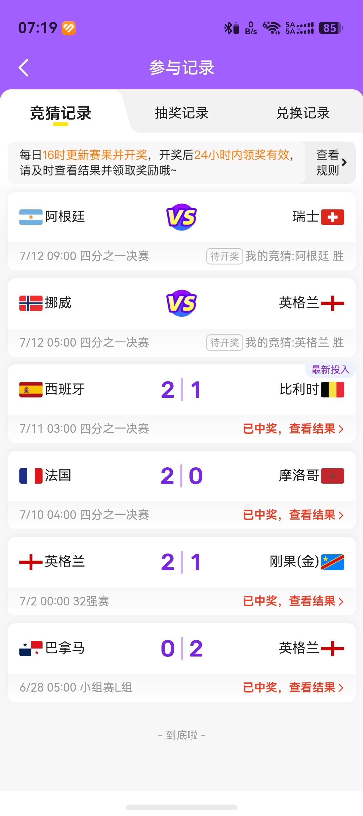 世界杯竞猜，连续猜中4场了 