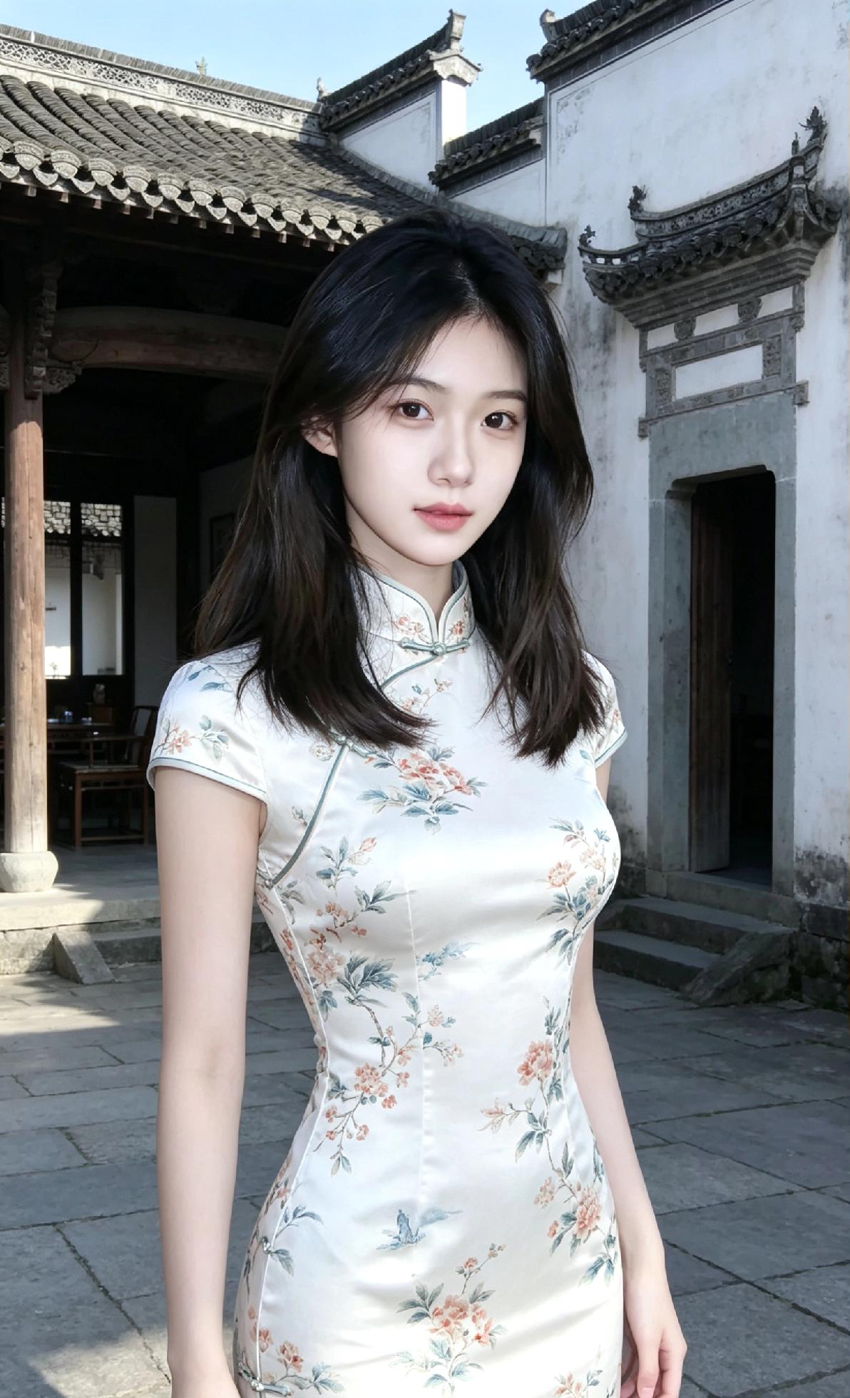 旗袍少女，古典韵味，韵味十足