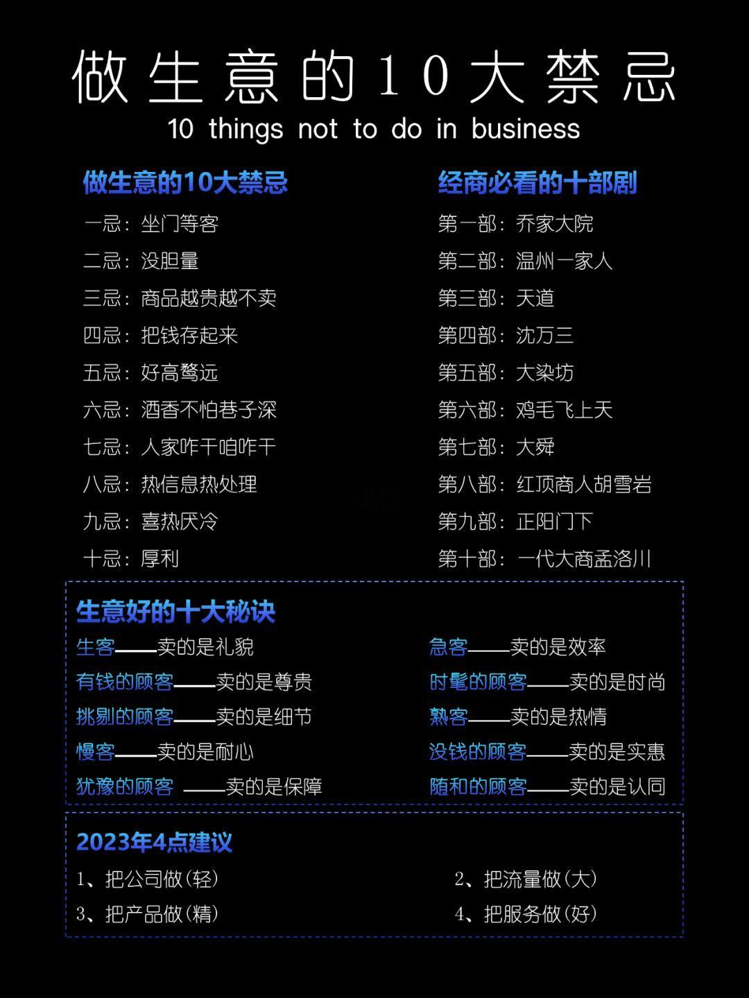 做生意的10大禁忌💯💯