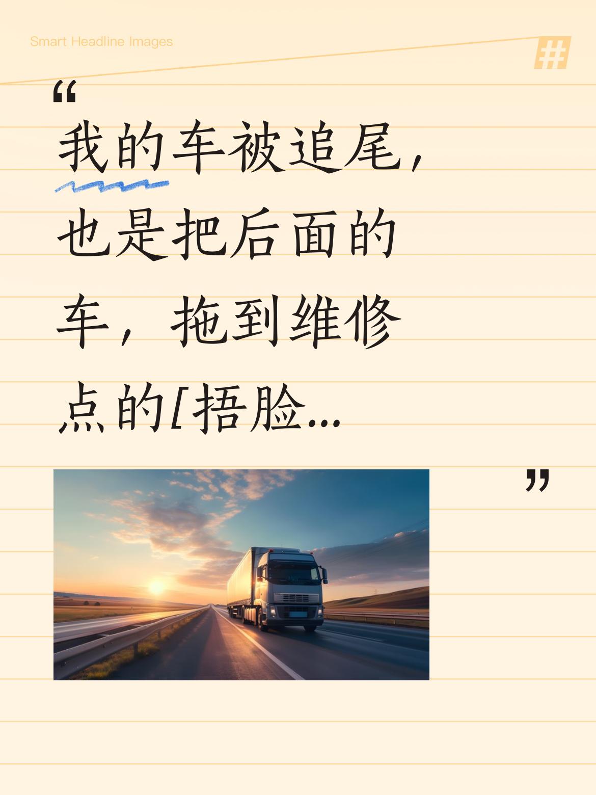 我之前车被追尾的时候，也是直接把后面追尾我的车，一路拖到维修点的[捂脸]