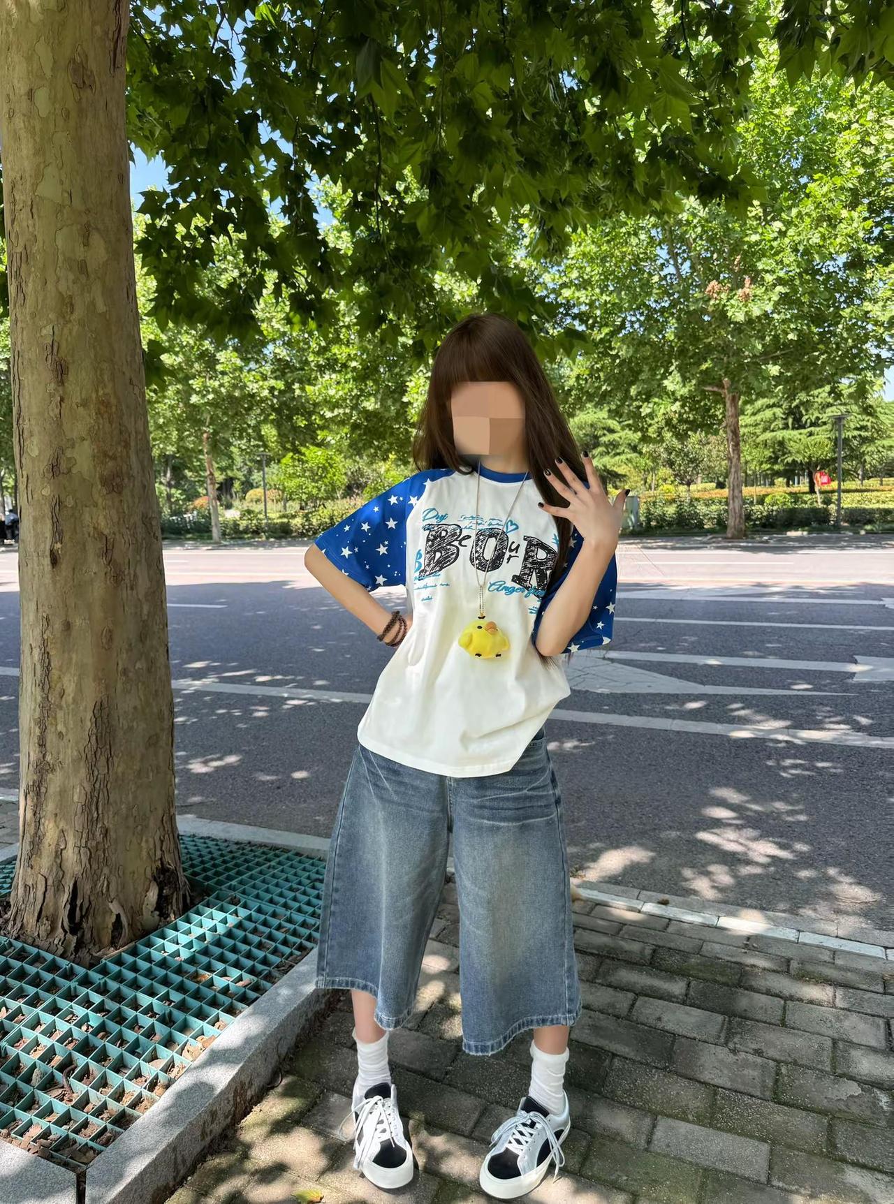 你总推开我 没关系 地球是圆的 我迟早会回到你身边 ^ ^七分裤 顽尔板鞋 夏日