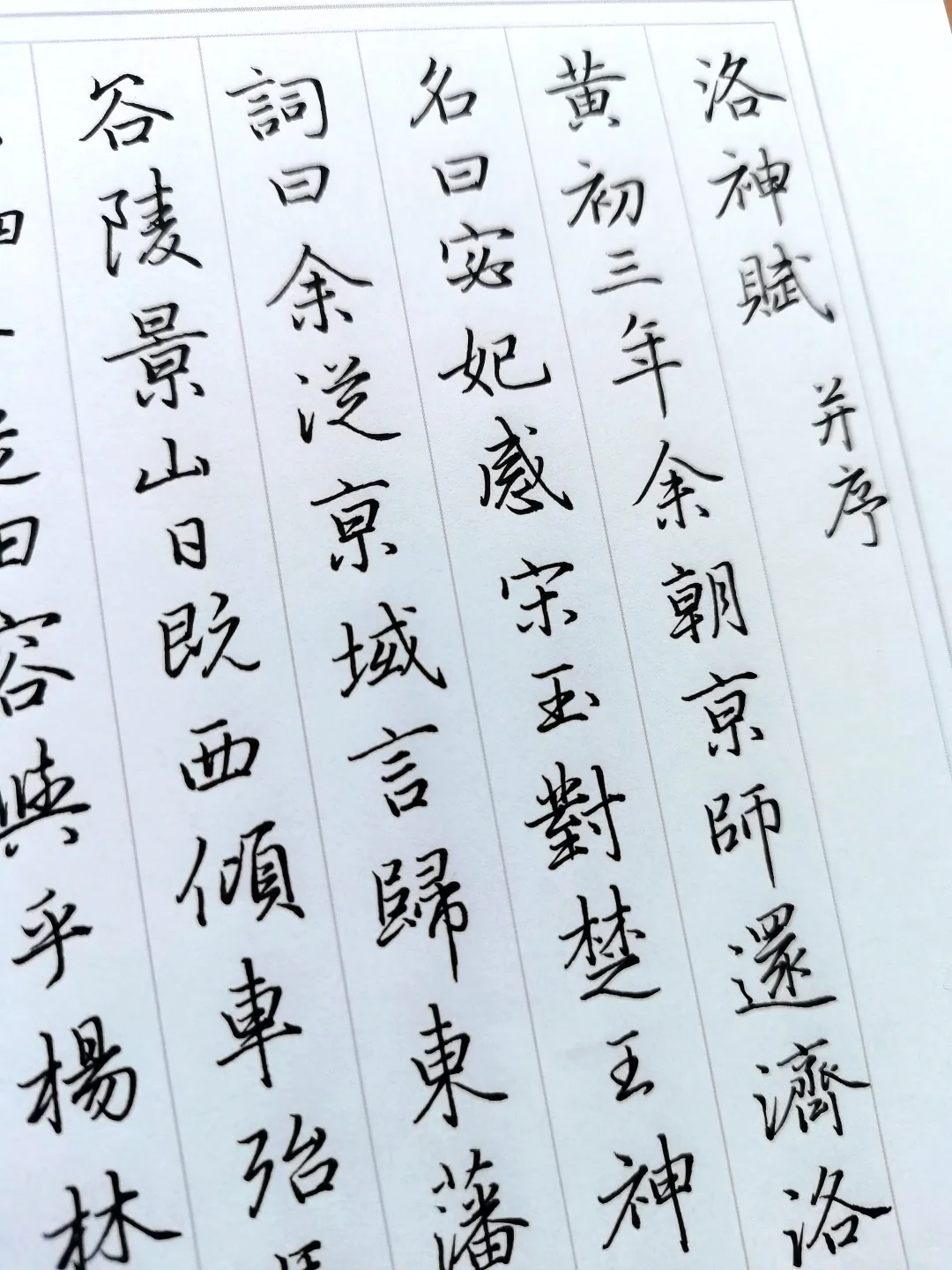 硬笔临习赵孟頫行书经典《洛神赋》