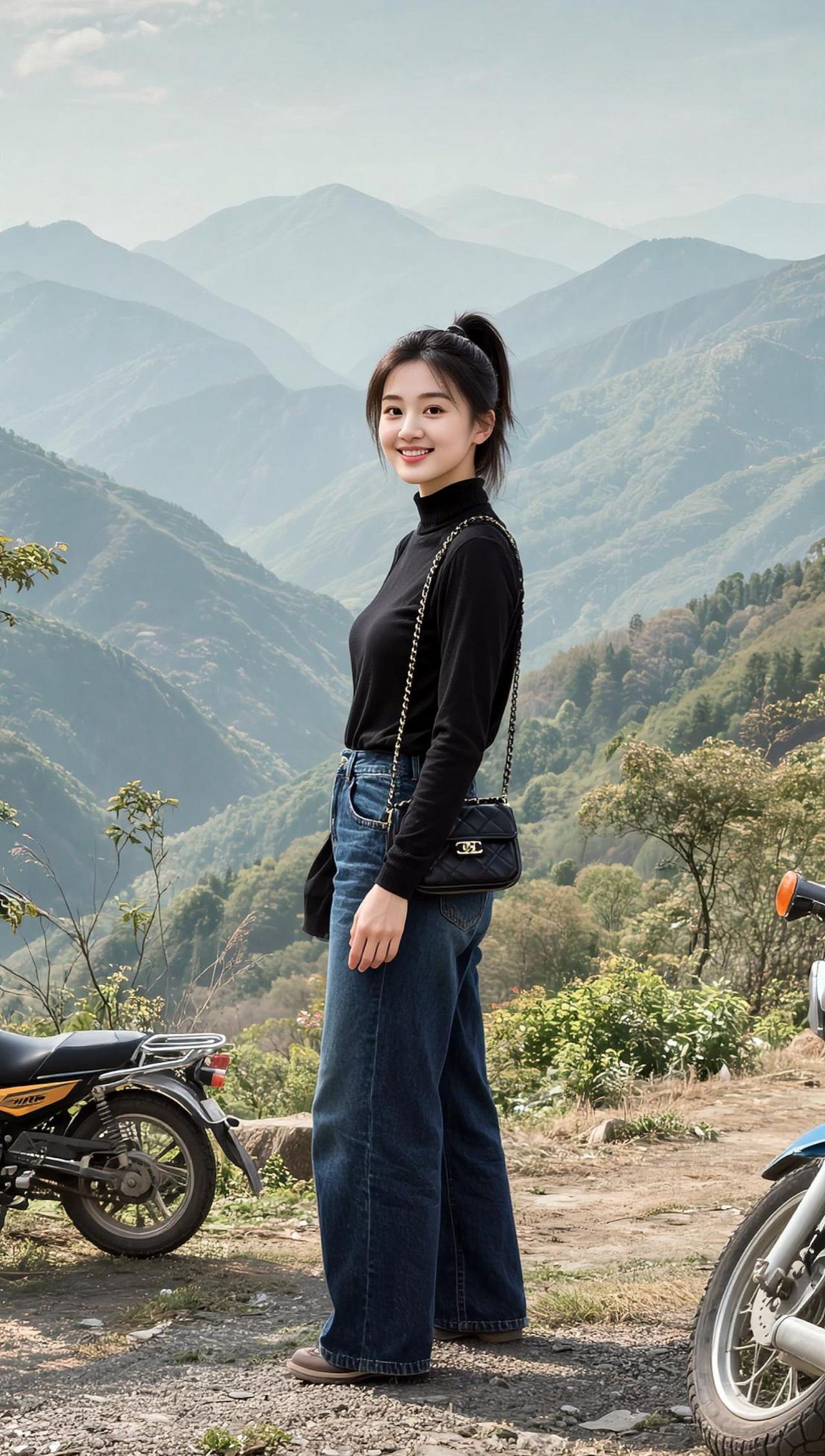 AI山景生活照抖音ai创作 农村生活  农村生活记录