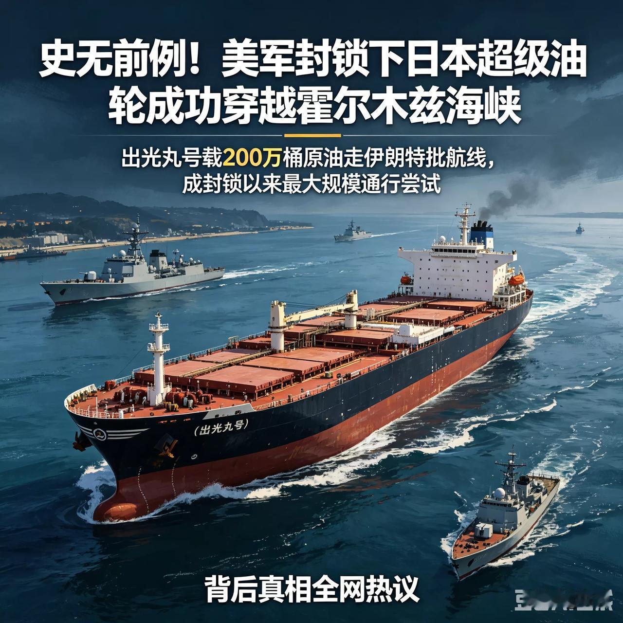 史无前例！美军封锁下，日本超级油轮竟成功穿越霍尔木兹海峡！这艘出光丸号载满200