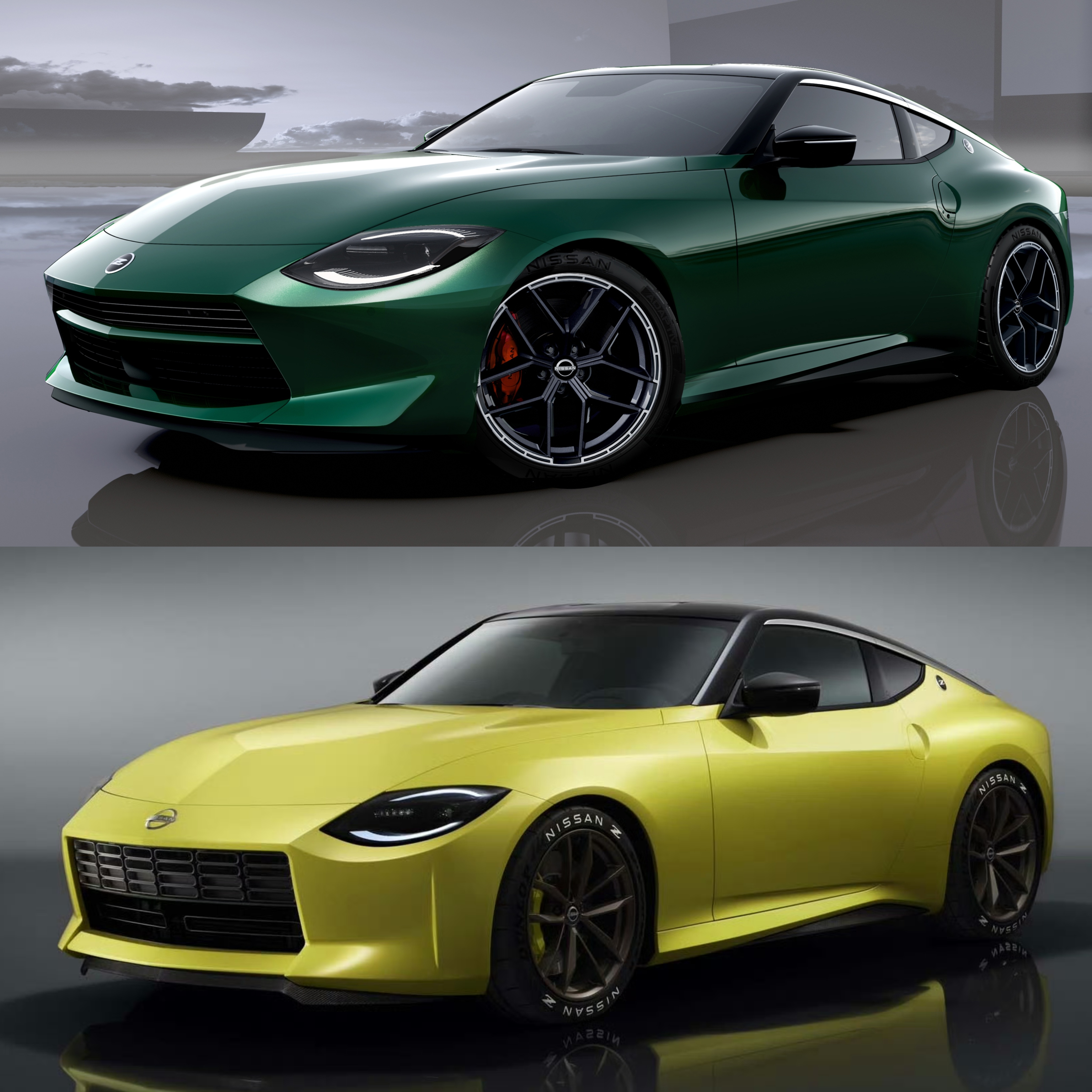 日产Z改款发布，新增了复古味十足的绿色车漆，改了前保杠造型，加了车身同色的横向格