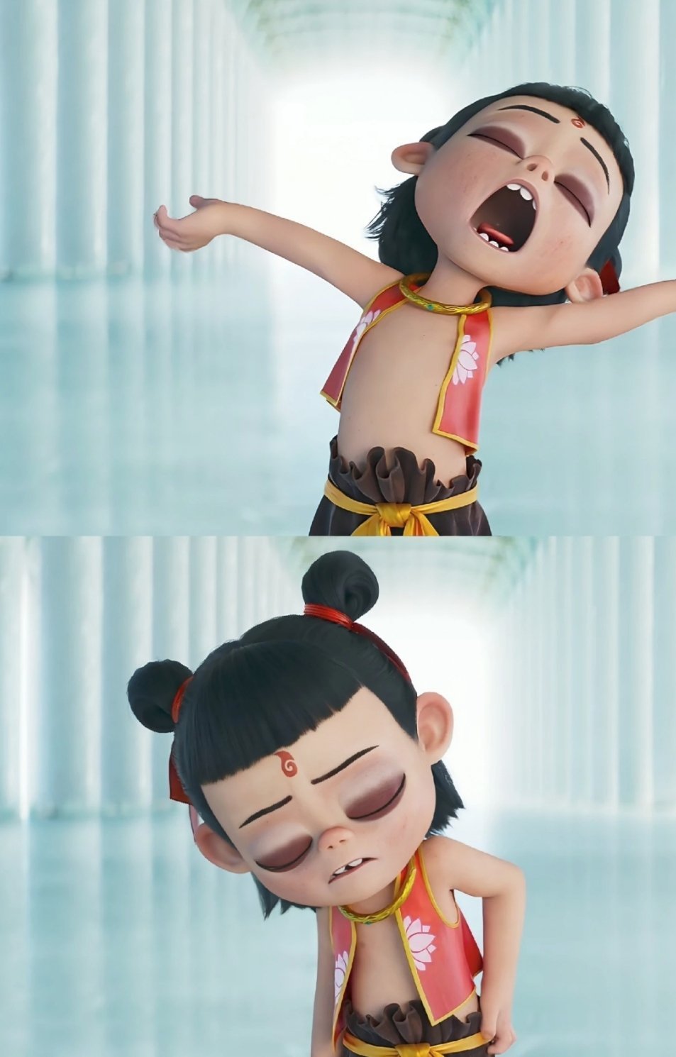 哪吒之魔童闹海小藕宝宝睡醒了还要挠挠屁股～哪吒