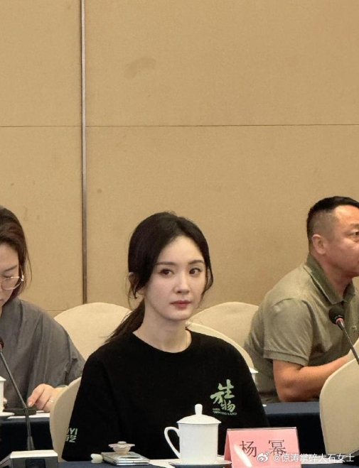 杨幂生万物研讨会好素好美杨幂穿剧宣服出席生万物研讨会生万物研讨会上，杨幂一袭剧宣