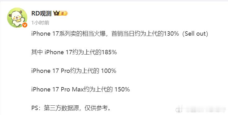 iPhone17首销来了，不是都在骂么，怎么还这么爆[允悲][允悲]李想称iPh