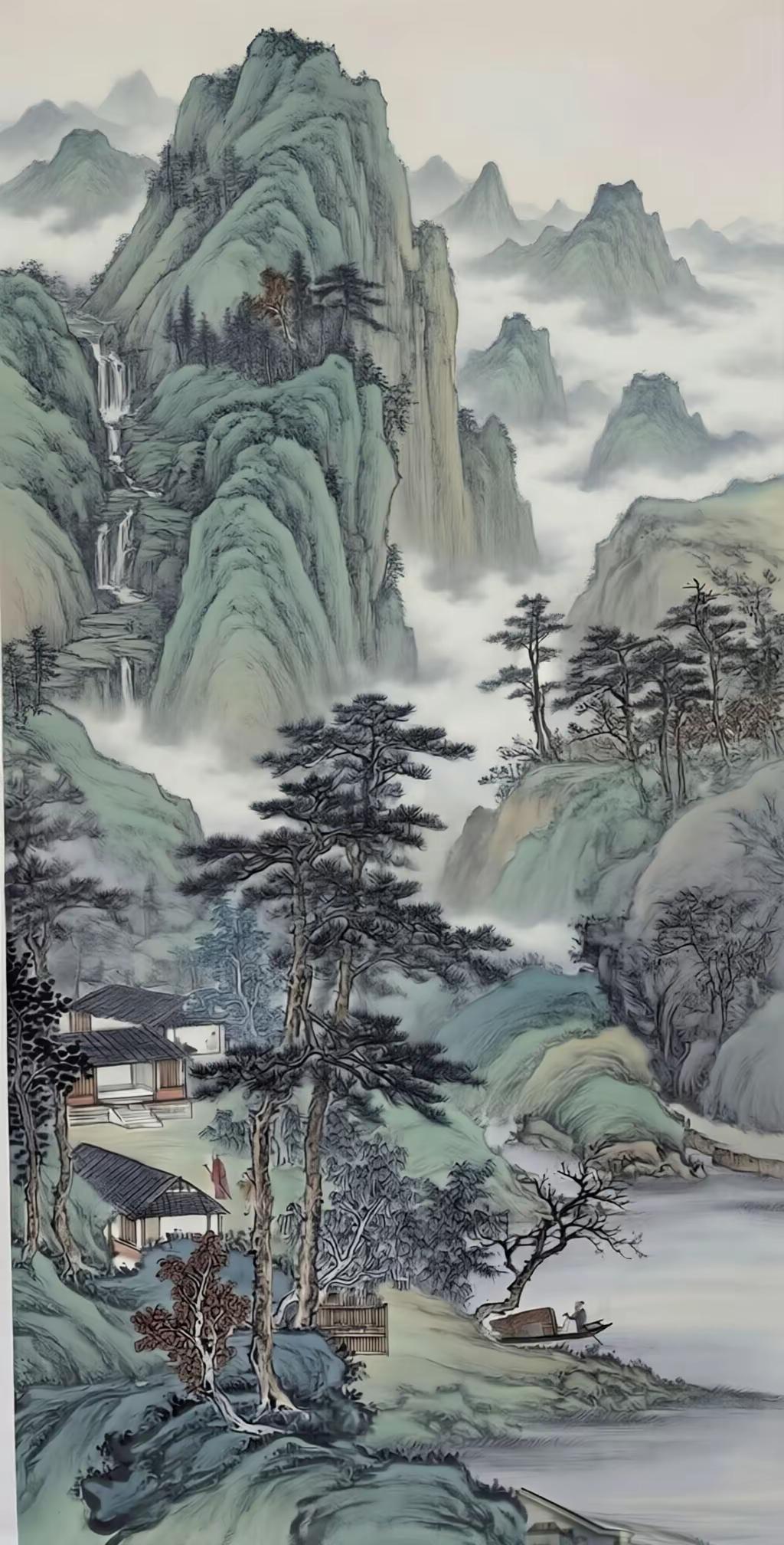 云起千山秀。国画山水创作者中心 创作灵感 国画专业 山水写意