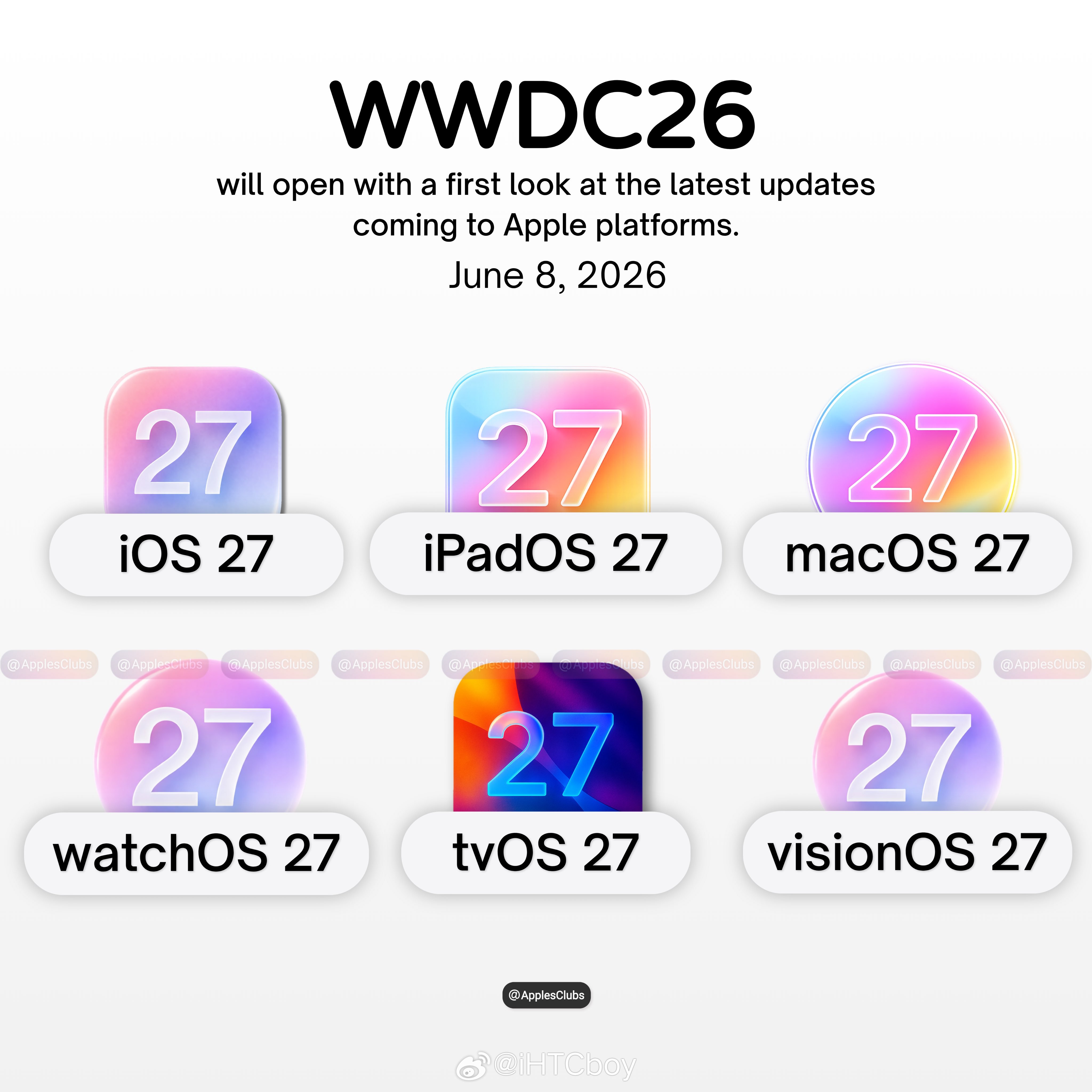 6月9号凌晨1点蹲苹果年度OS盛会WWDC26 Apple 全球开发者大会6