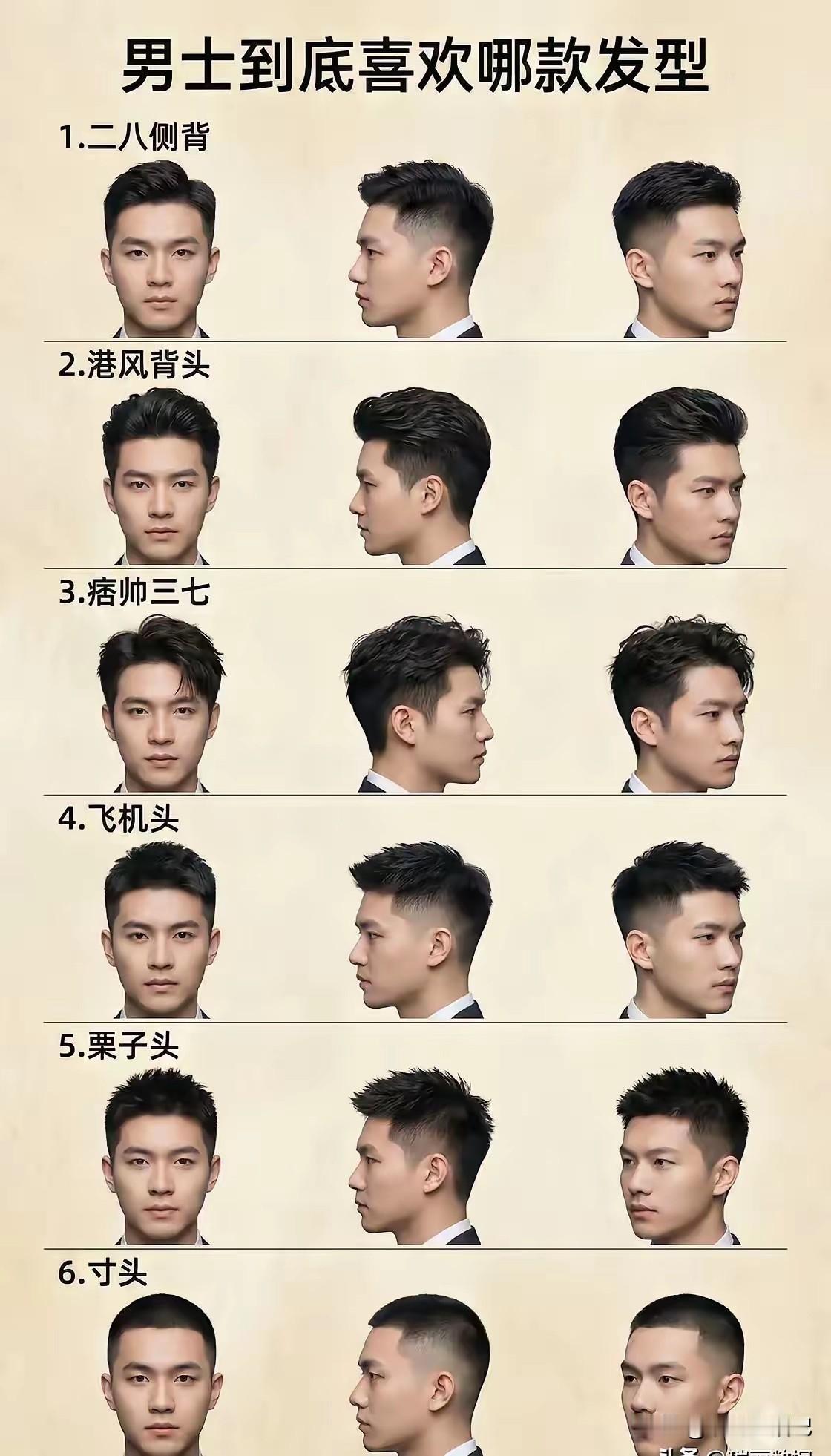 以你的审美，那款发型最帅气？