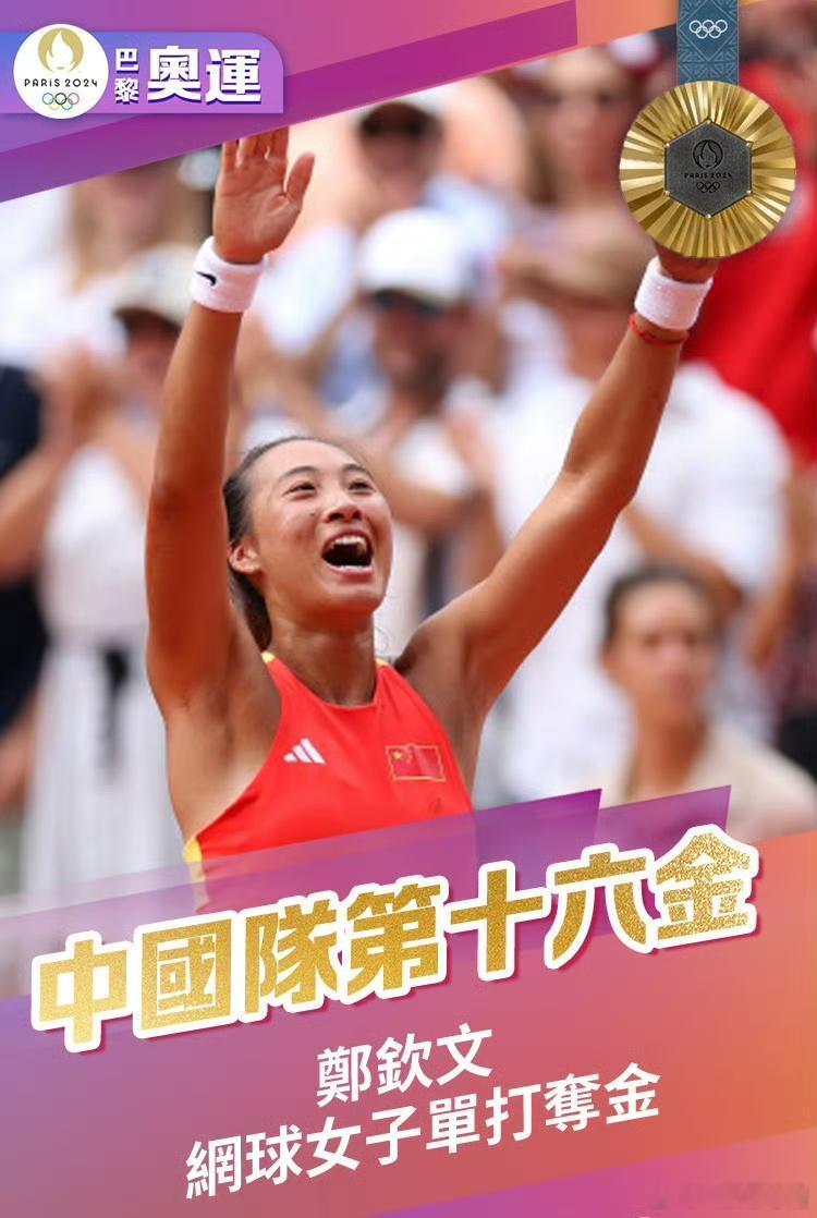 #郑钦文金牌##郑钦文vs维基奇##郑钦文好牛#恭喜郑钦文，拿到我们奥运会的首枚