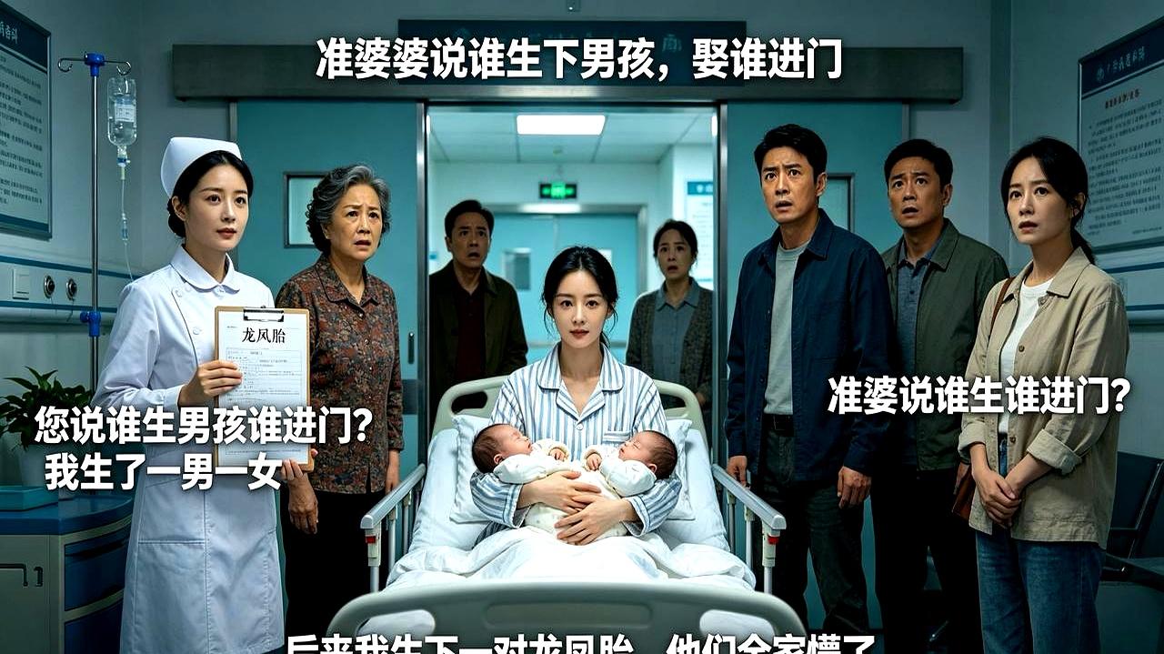 产房门一开，先听见的是两声哭，男婴女婴各一个。
那边还在拿“谁先生儿子谁进门”当