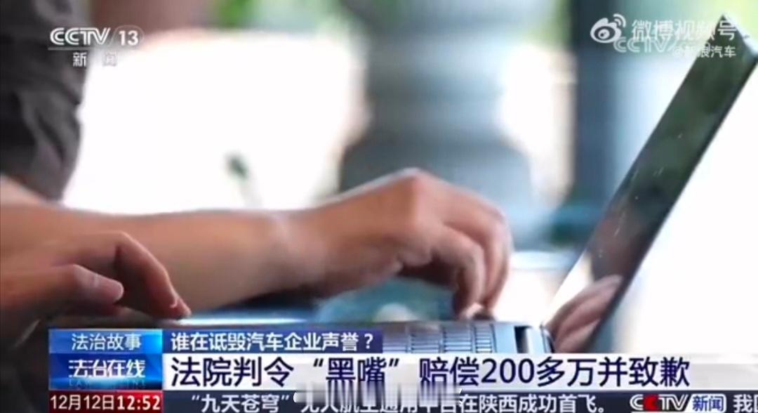 2025年12月12日，央视新闻《法治在线》专题整治汽车行业网络乱象，披露自媒体