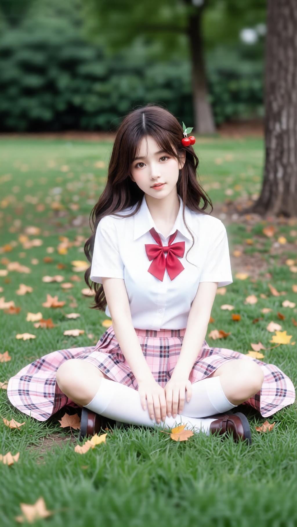 秋日少女，校园风穿搭，甜美可爱