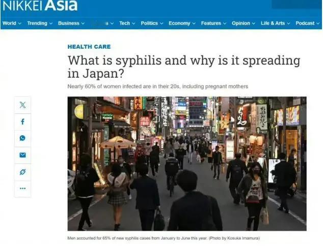 你敢信？梅毒居然成了日本年轻人的“社交资本”？

最新数据显示，日本梅毒病例已连