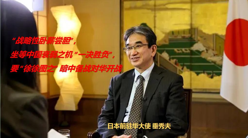 “战略性卧薪尝胆，坐等中国衰弱之机一决胜负...”

前驻华大使垂秀夫曾在 20