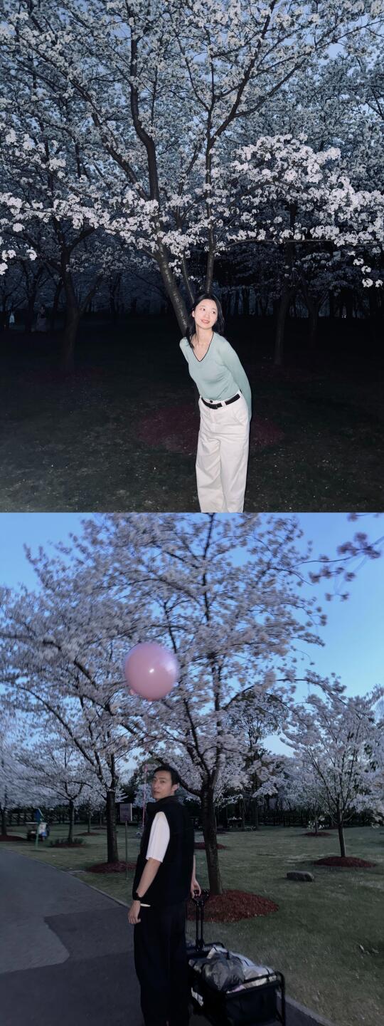 今年的夜樱情侣照 ☝️也是拍上了