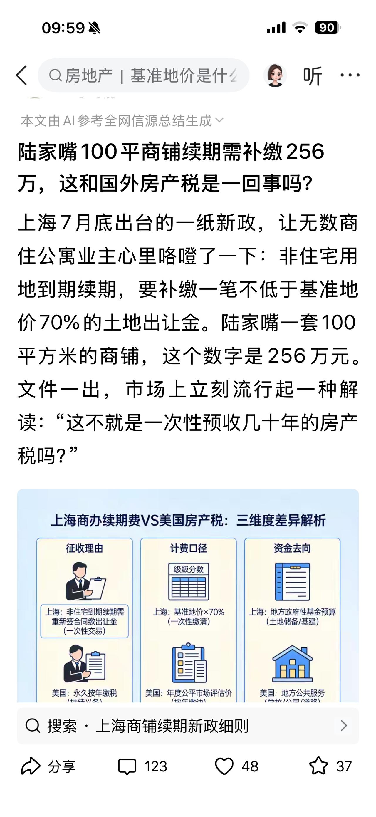 请教一下：陆家嘴商办土地到期续费，和美国房产税谁高谁低？
（欢迎关注点赞支持）