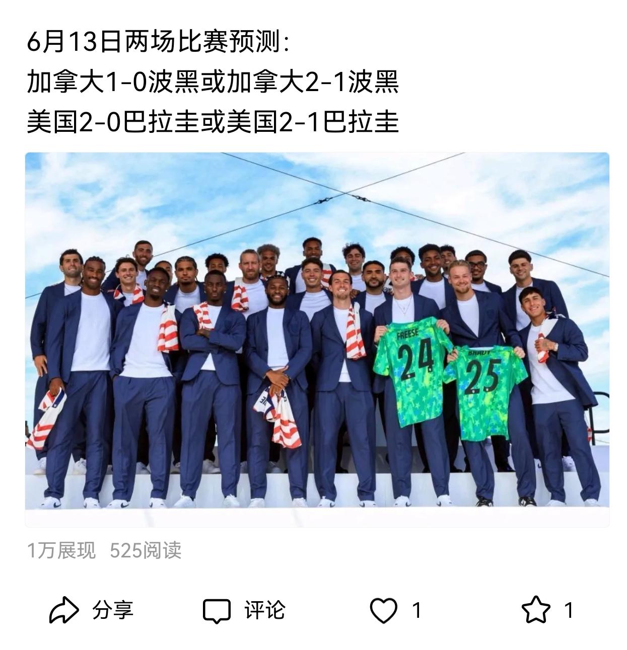 事后诸葛亮（2）
1，两场比分没猜对
2，原本以为东道主加拿大强于波黑，现在看来