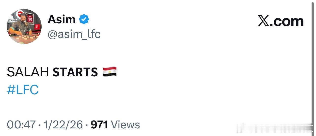 今晚萨拉赫首发 