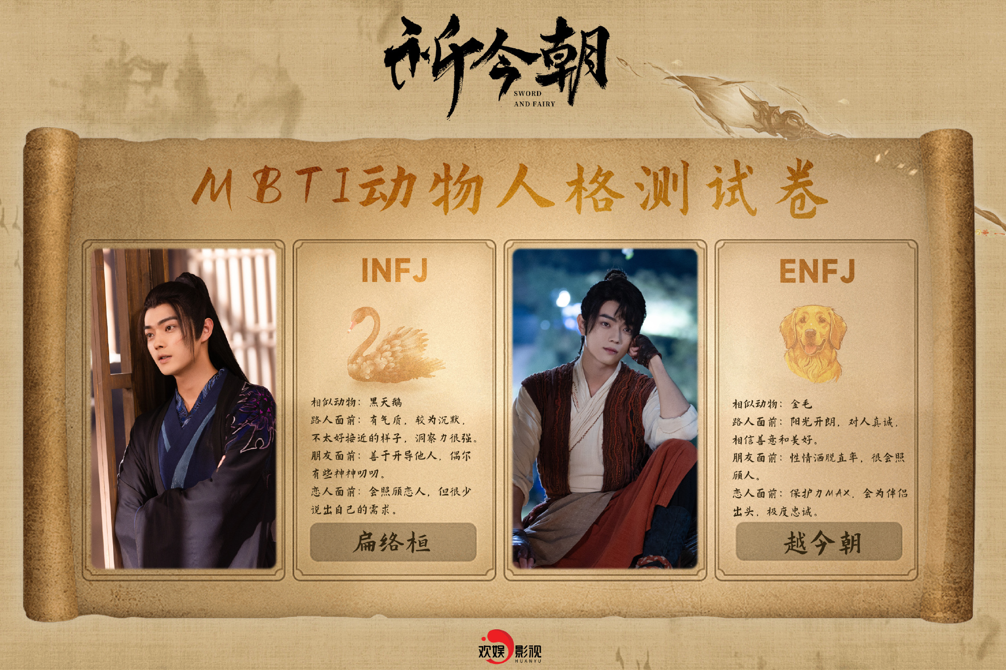 #扁络桓i人##越今朝e人#扁络桓i人，越今朝e人。扁络桓&越今朝MBTI人格测