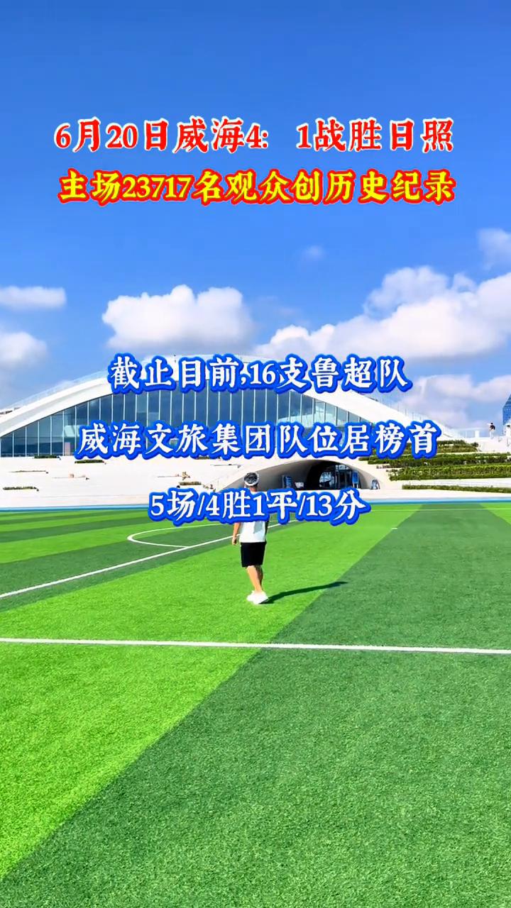 6月20日威海4：1战胜日照，主场23717名观众创历史纪录。截止目前：16支鲁