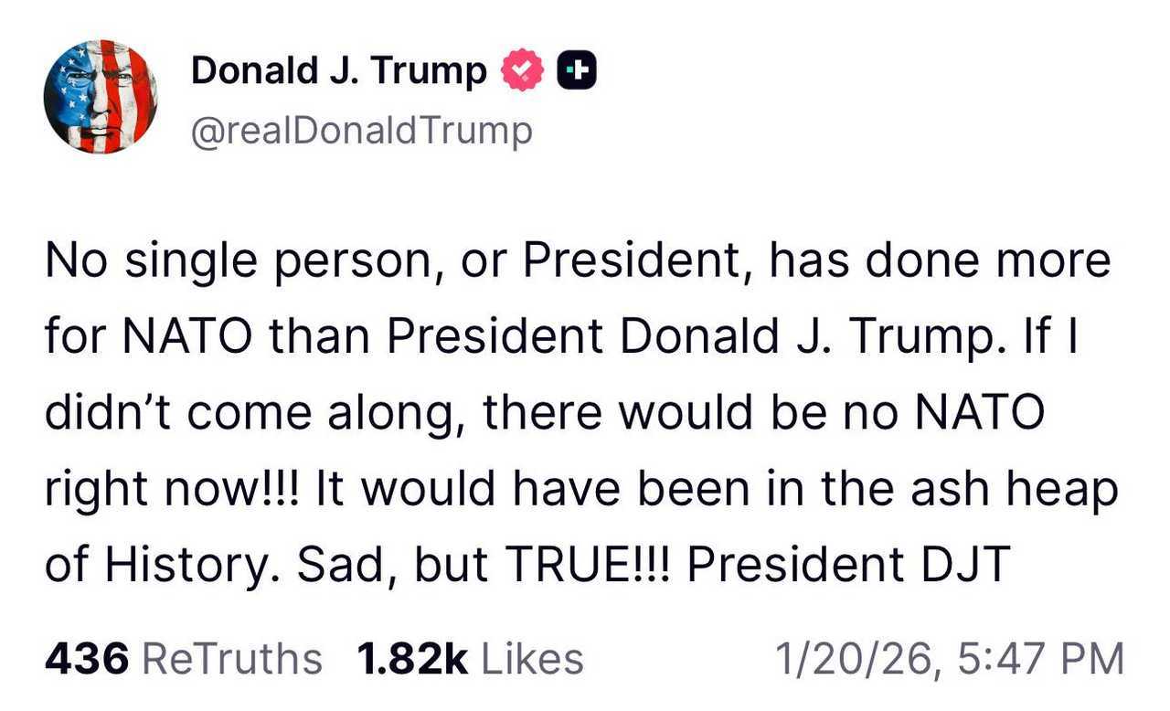 特朗普通过 Truth Social 发声：没有任何人，包括任何总统，比唐纳德·