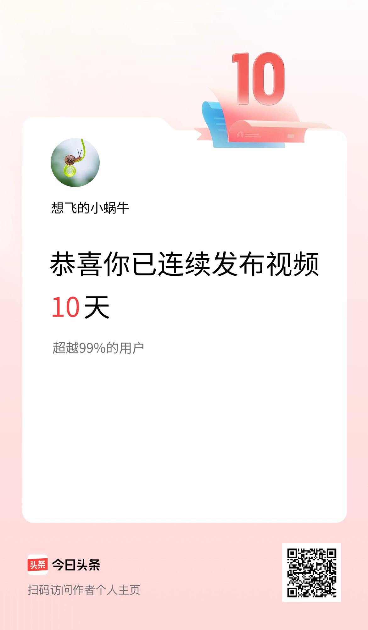 我在头条连续视频投稿10天