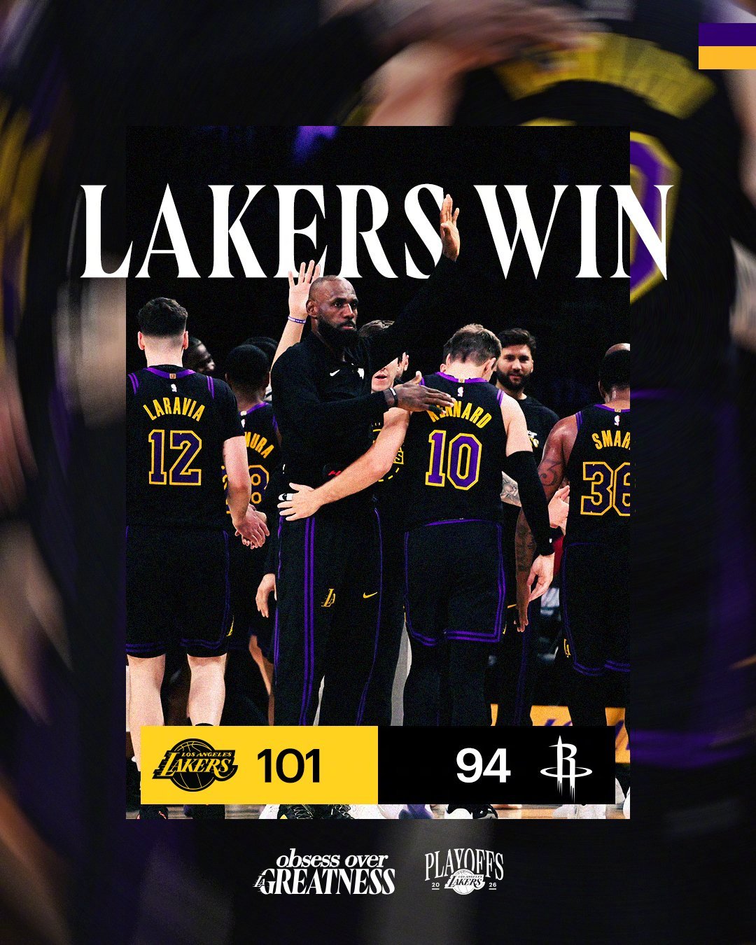 「火箭vs湖人 | 全场🔚」湖人1️⃣0️⃣1️⃣ - 9️⃣4️⃣火箭詹姆斯