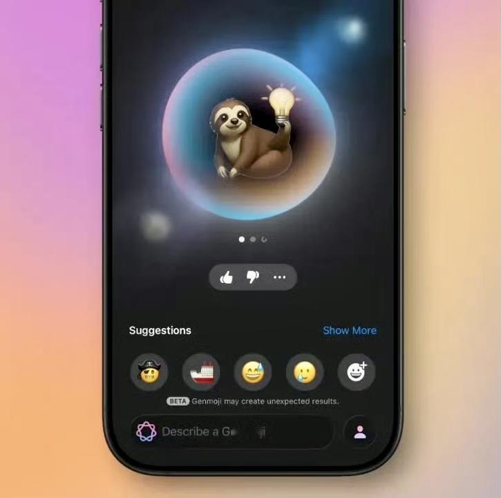 Genmoji，直接在键盘里就能用，这个功能是可自主选择开启/关闭

不过这一基