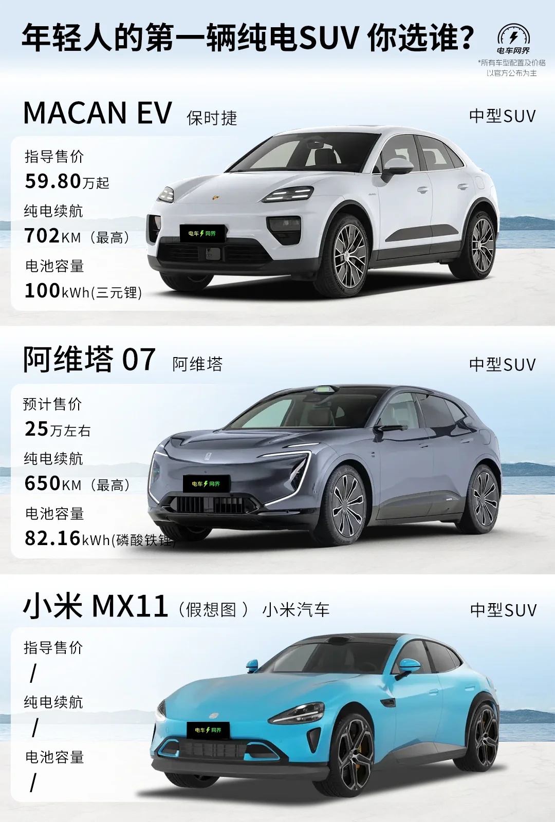 年轻人的第一辆纯电SUV 你选谁？