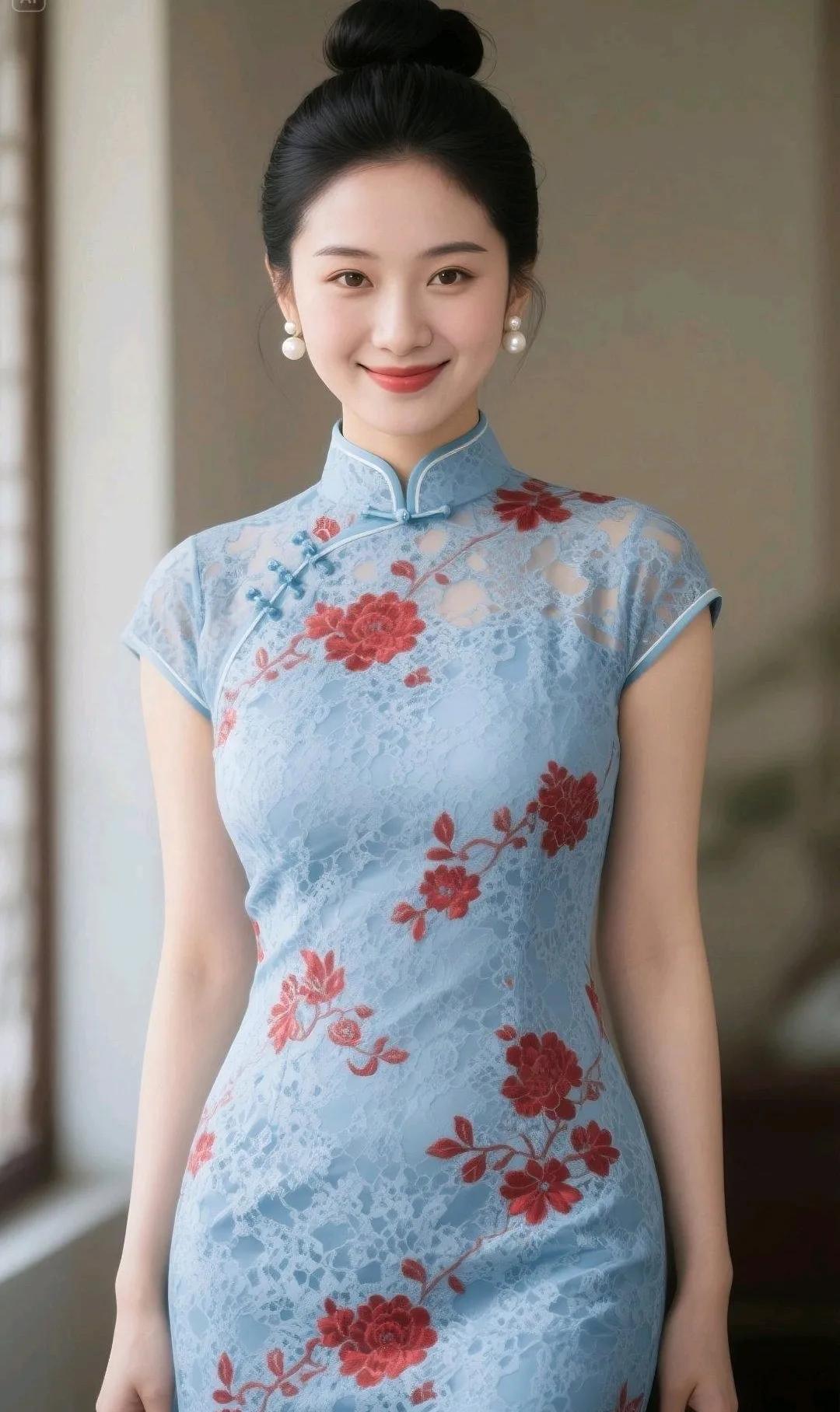 优雅旗袍，温婉一笑，复古风情，尽显东方美。
