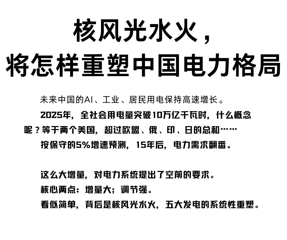 核风光水火，将怎样重塑中国电力格局