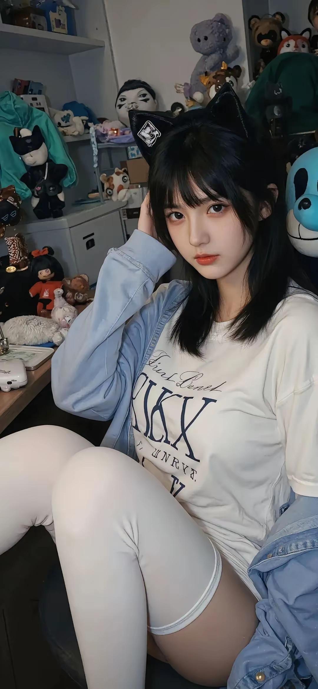 猫耳少女与毛绒玩具的梦幻世界