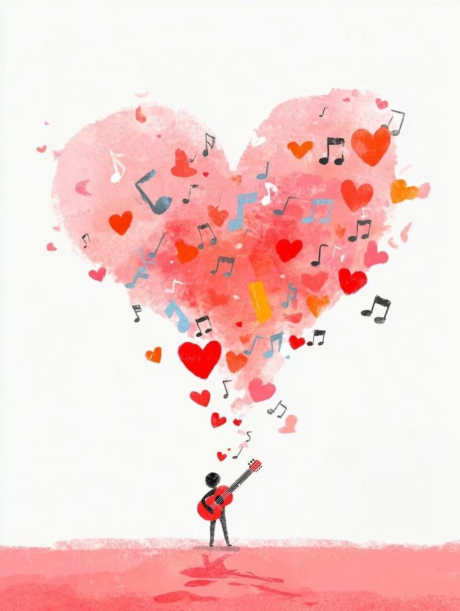 弹奏心弦，爱意满满，音乐与爱交织的浪漫瞬间。🎸❤️🎵